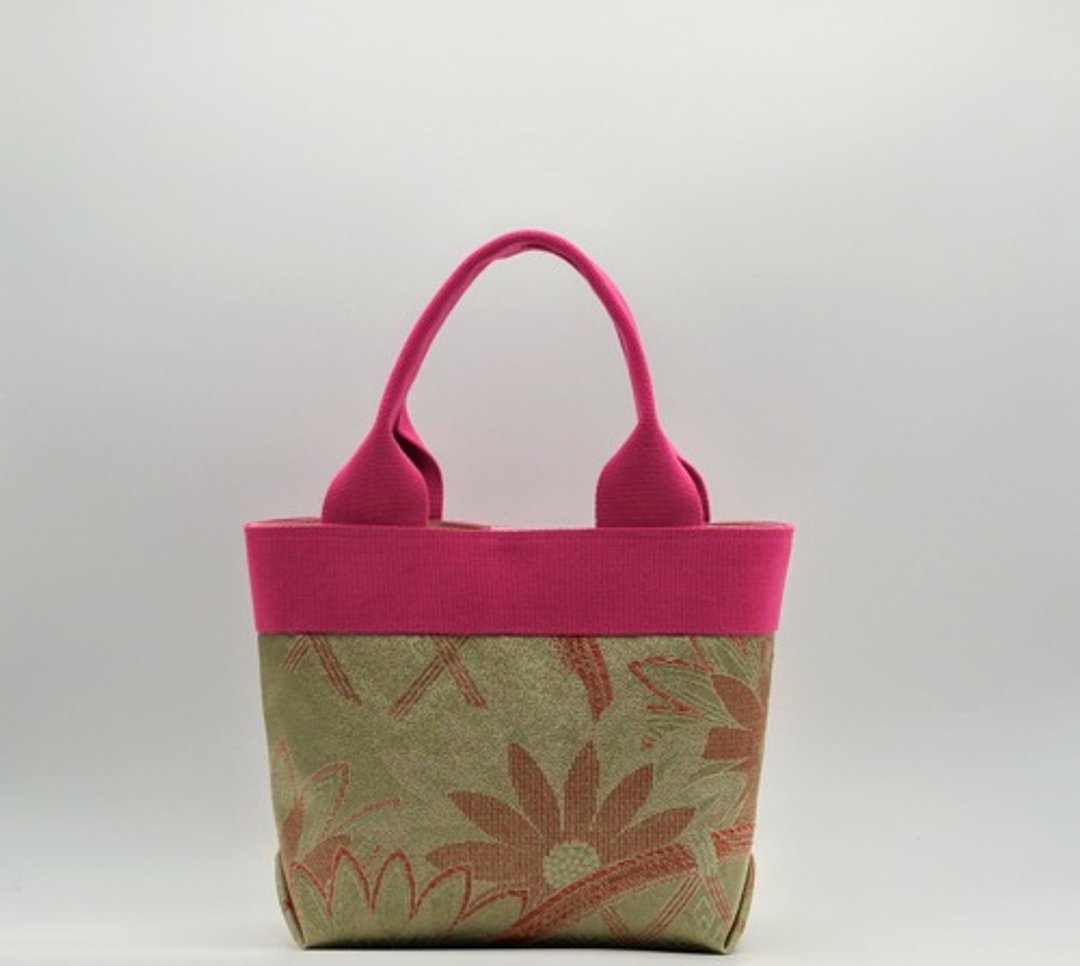 Mini tote bag made from obi - 手提包/手提袋 - 棉 粉红色