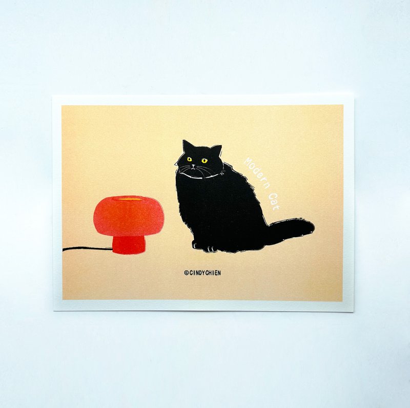 【CINDY CHIEN】摩登黑猫A4海报 - 海报/装饰画/版画 - 纸 