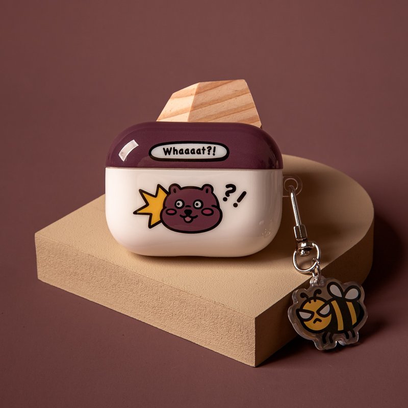 AUG8 STORE 吃惊熊 苹果耳机壳 AirPods1/2/PRO 亮面软壳 - 耳机收纳 - 塑料 