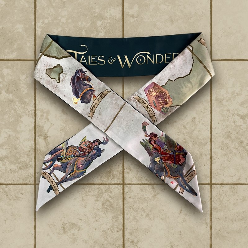 黑檀木骏马丝巾 (ft. Diraamel) - 领带/领带夹 - 丝．绢 金色