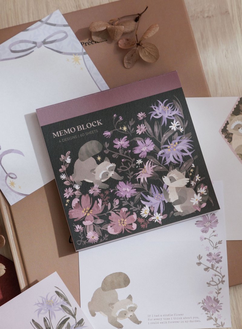插画便条本 - 花丛 - 便条纸/标签贴 - 纸 紫色