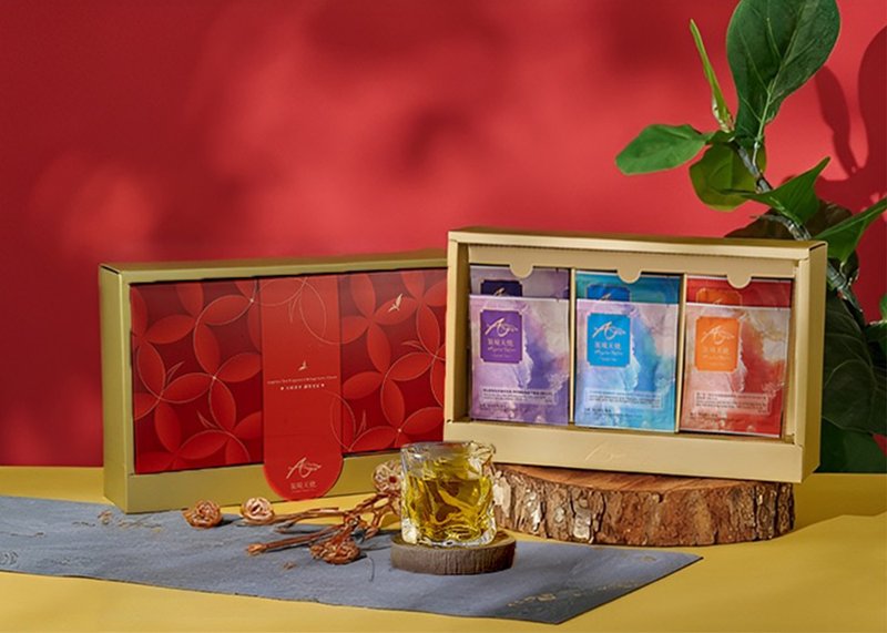 鸿福韵展-祝福茶包 新年马年礼盒 企业定制 ESG永续公益好礼 - 茶 - 纸 