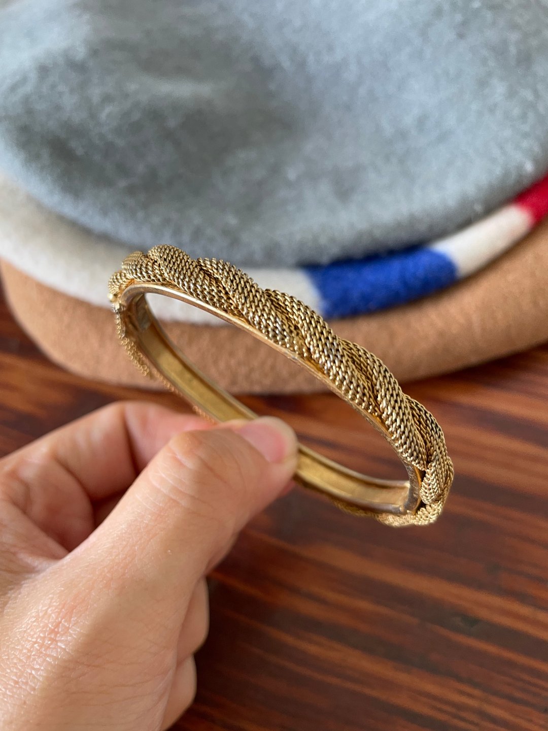 老又好古董珠宝 金色软网编织手环手镯 BR90 - 手链/手环 - 其他金属 金色