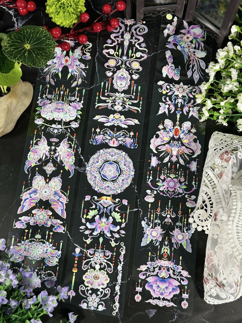 点翠粉 PET 纸胶带 白墨贝壳光 10米卷 - 纸胶带 - 塑料 多色