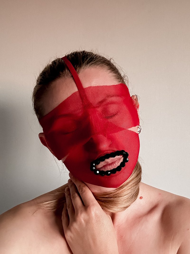 脸部性感面具 - 恋物癖眼罩面具 - 狂欢节面具 - 眼罩 - 压克力 红色