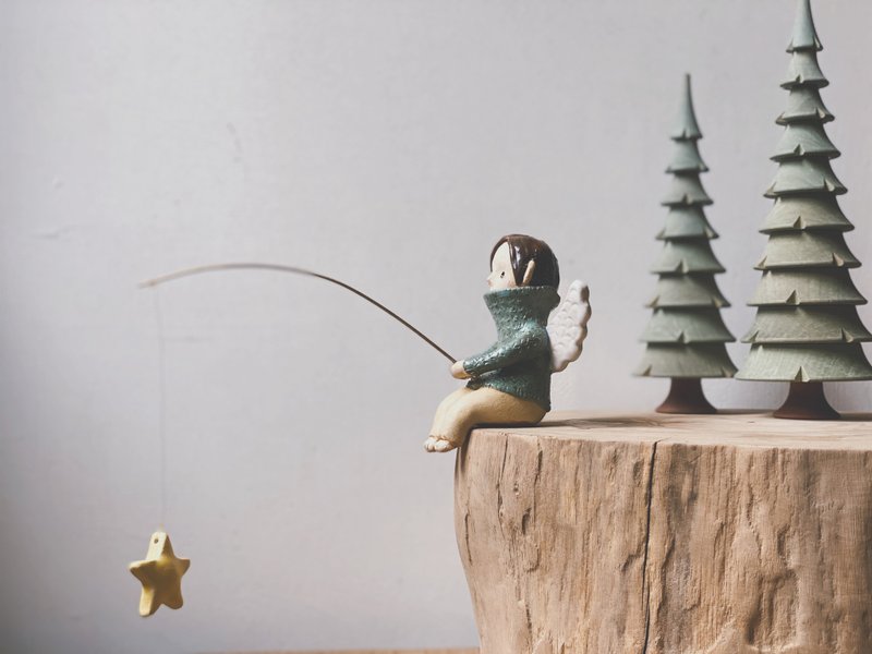 钓星星小天使 陶偶 - 摆饰 - 陶 蓝色