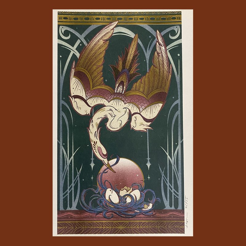 A3孔版限量海报 - 筑巢 - 海报/装饰画/版画 - 纸 金色