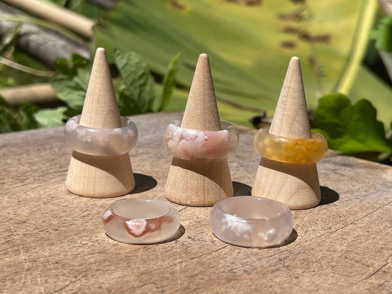 樱花玛瑙戒指 五色系列 - 戒指 - 半宝石 多色