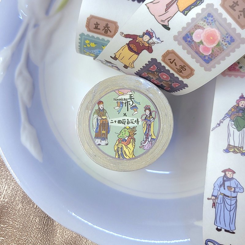 节气花砖 PET胶带 手帐 二十四节气 节气神 - 纸胶带 - 纸 多色