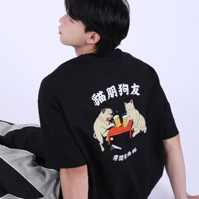 【CREEPS】Beer Bros 宽松重磅印花T恤 - 男装上衣/T 恤 - 棉．麻 多色