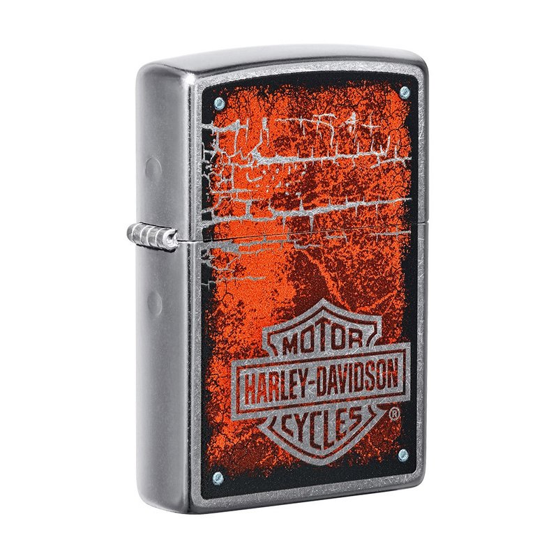 【ZIPPO官方旗舰店】哈雷戴维森仿旧裂纹防风打火机 49658 - 其他 - 铜/黄铜 银色