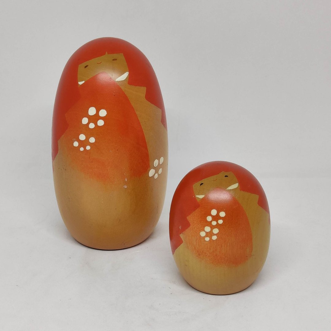 Creative kokeshi doll by Usaburo - 玩偶/公仔 - 木头 橘色