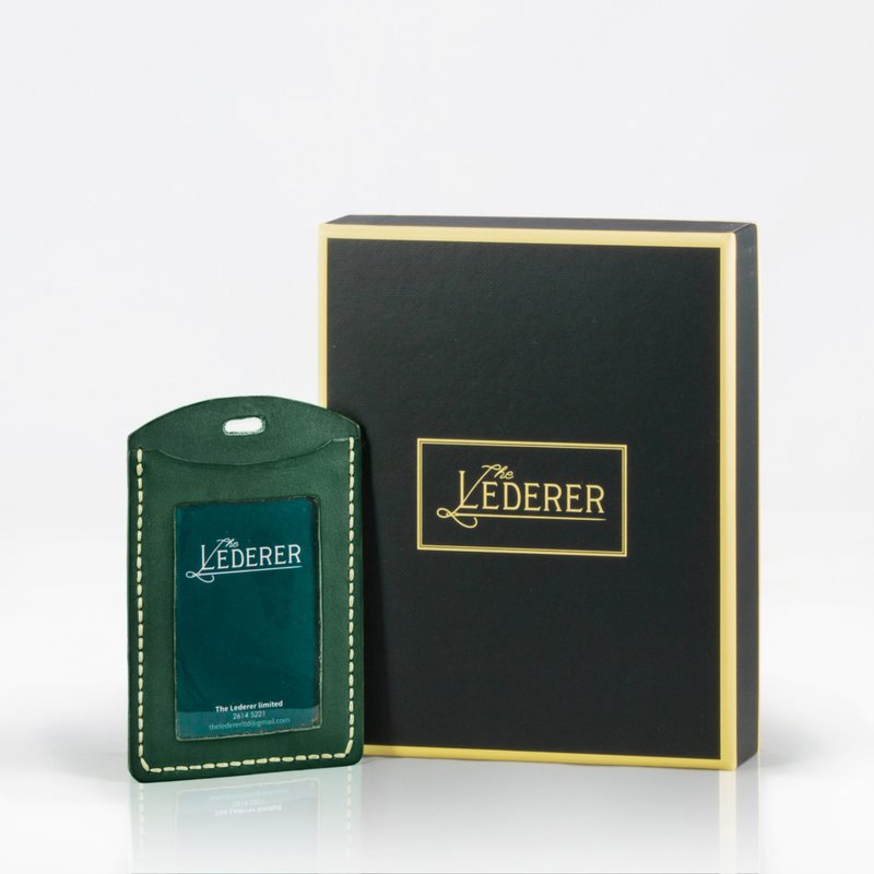 Smile 双面挂颈证件套。手缝皮革材料包。BSP033 - 皮件 - 真皮 绿色