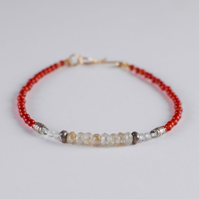 Red Agate&Rutile Quartz Bracelet - 手链/手环 - 宝石 红色