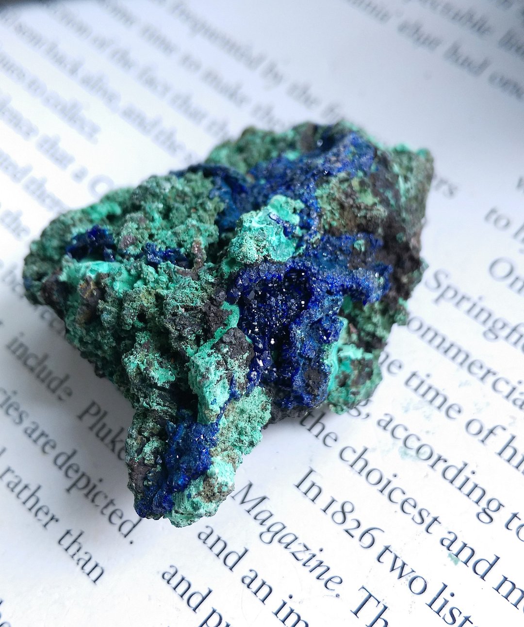 Azurite 湖北产地 蓝铜矿 圭孔雀石 共生矿 天然矿石 原矿 - 摆饰 - 其他材质 