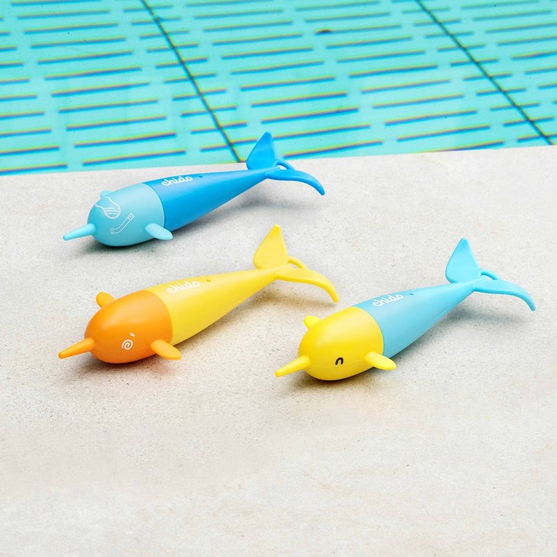 chido 角鲸沉水玩具 四入组合 戏水 泳池 洗澡 - 运动配件 - 塑料 多色