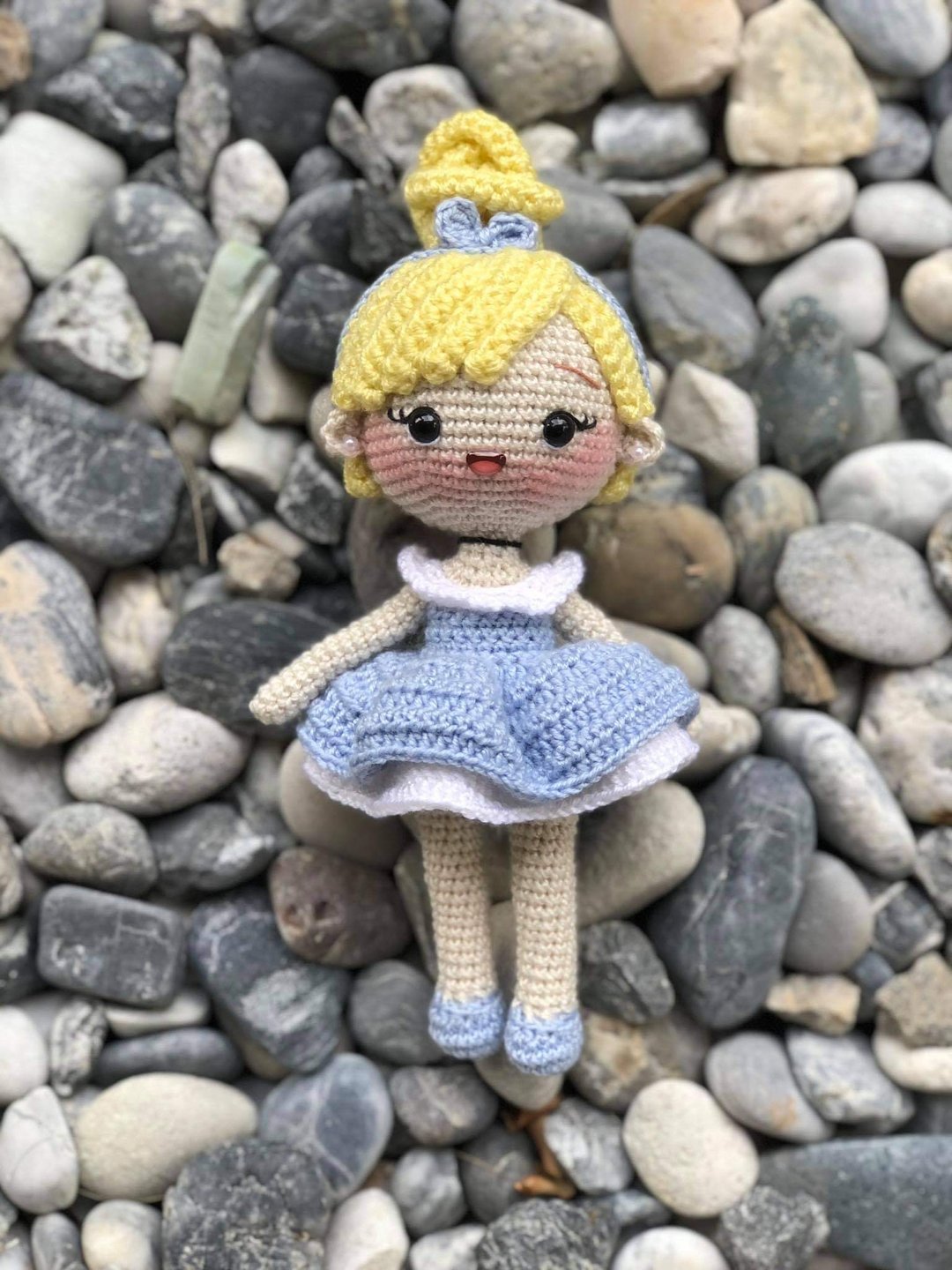 crochet doll , cinderella , princess doll, amigurumi - 玩偶/公仔 - 其他材质 多色