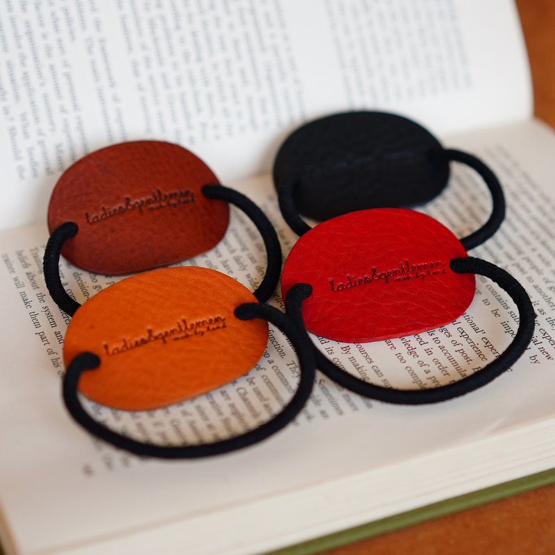 发圈 皮革 意大利皮革 真皮 - 发饰 - 真皮 橘色