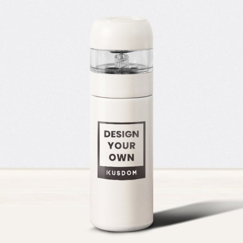 【定制化礼物】茶水分离创意保温杯,10oz丨水樽丨水杯 - 水瓶/水壶 - 不锈钢 白色