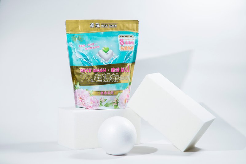 沈玉琳代言100%台湾制造 NiceWash 豪洗洗衣球 经典茶花 36颗入 - 衣物清洁 - 浓缩/萃取物 多色