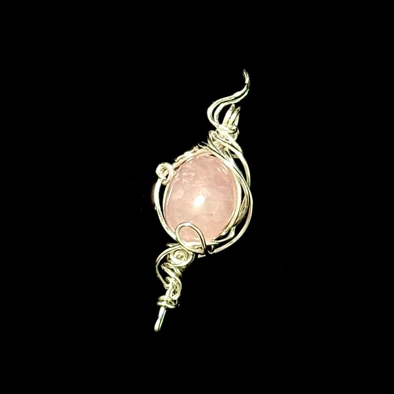 【安然】 金属编织 粉晶项链 - 项链 - 水晶 粉红色