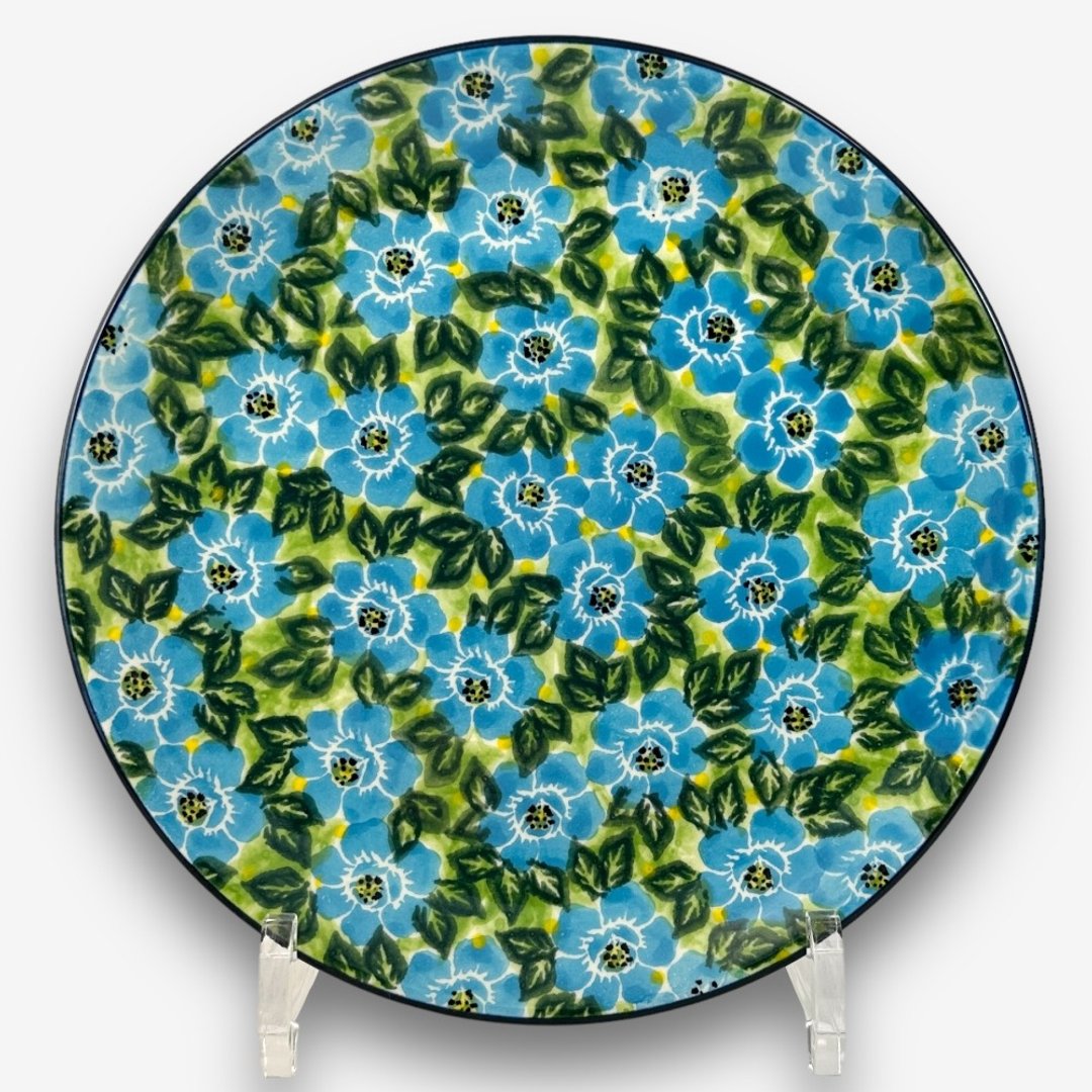 波兰手绘手工陶-圆盘 19cm 富贵蓝系列 设计师款 - 盘子/餐盘/盘架 - 陶 蓝色