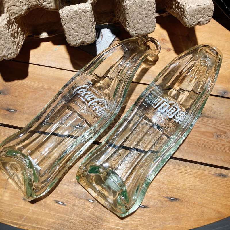 可口可乐coca cola复古曲线盘 弯手把盛盘 玻璃盘 - 收纳用品 - 玻璃 