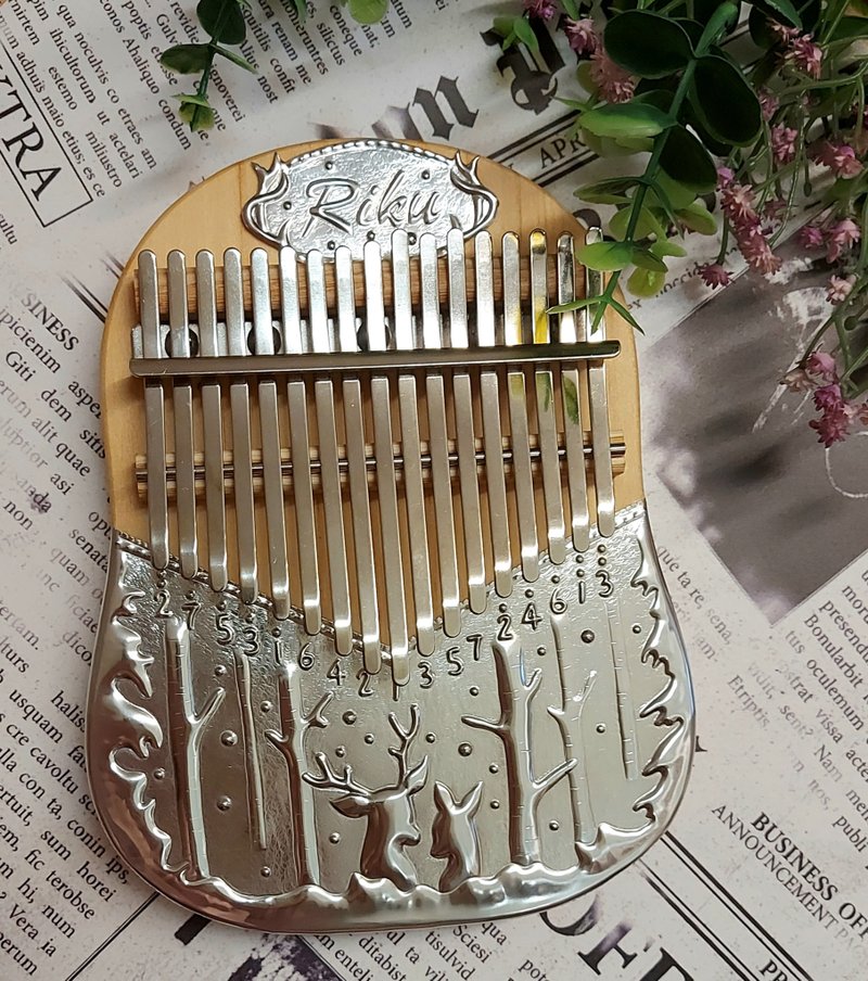 麋鹿森林 锡雕拇指琴(Kalimba) 圣诞节礼物 - 吉他/乐器 - 其他金属 