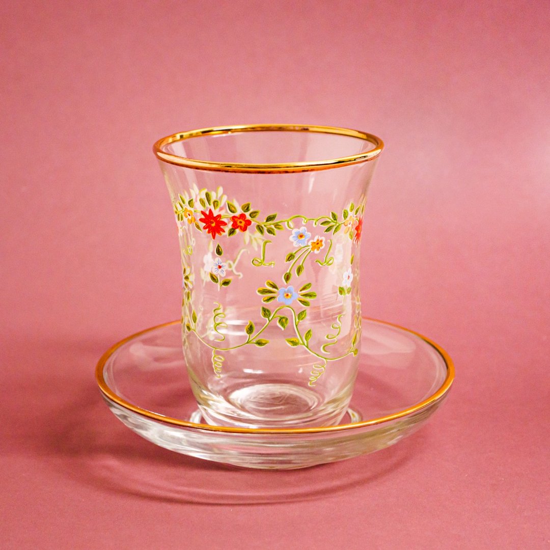 Chai glass cup &amp; saucer - 茶具/茶杯 - 玻璃 
