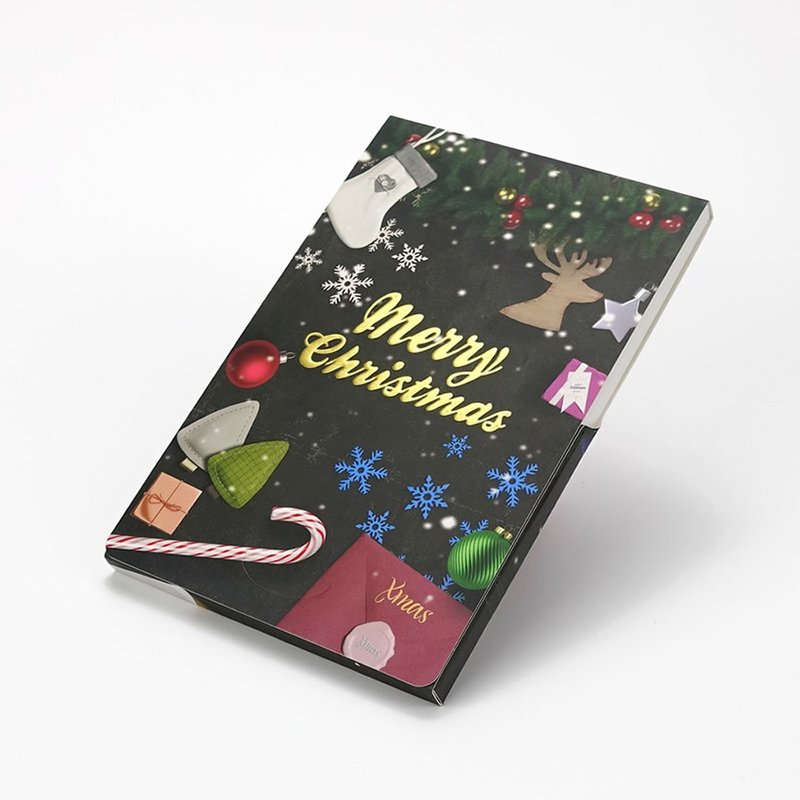 (特别的圣诞礼物惊喜)录音卡片-它会说话-缤纷耶诞夜(圣诞节系列) - 卡片/明信片 - 纸 黑色