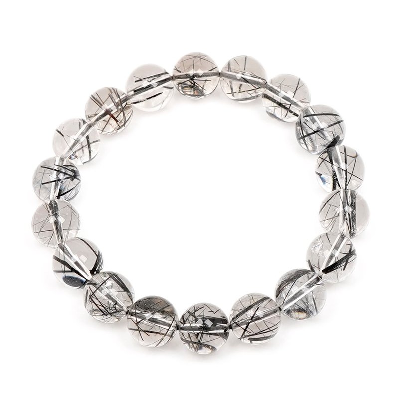 【正佳珠宝】黑发晶 顶级净透 10.5-11mm 黑发晶手珠 - 手链/手环 - 半宝石 多色