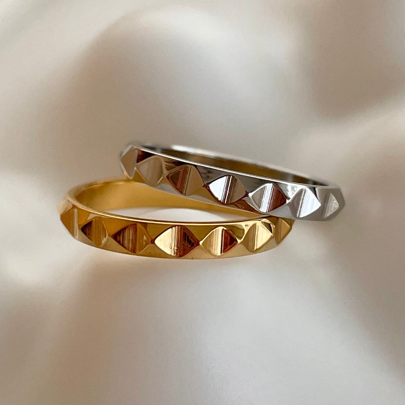 极简主义 简约 戒指 / 抗金属过敏 戒指 防过敏 - 戒指 - 不锈钢 金色