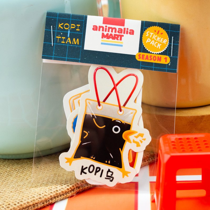 新加坡咖啡店贴纸包・第一季 - 防水哑面贴纸 - 贴纸 - 其他材质 蓝色