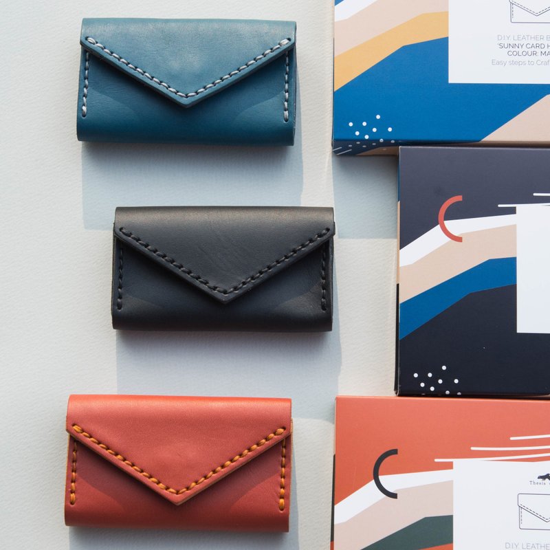 LEATHER BAG DIY SET-SUNNY CARD HOLDER - 化妆包/杂物包 - 真皮 多色