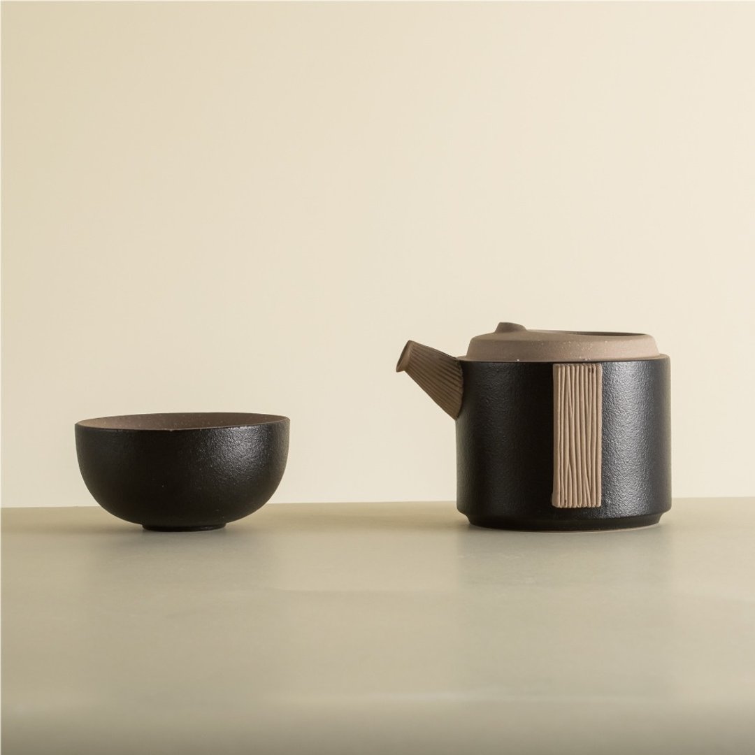 【礼物首选】陆宝 如意随手泡 一壶一杯 - 茶具/茶杯 - 陶 黑色