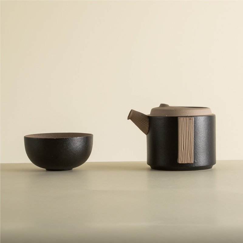 【实用礼物】陆宝 如意随手泡 一壶一杯 - 茶具/茶杯 - 陶 黑色