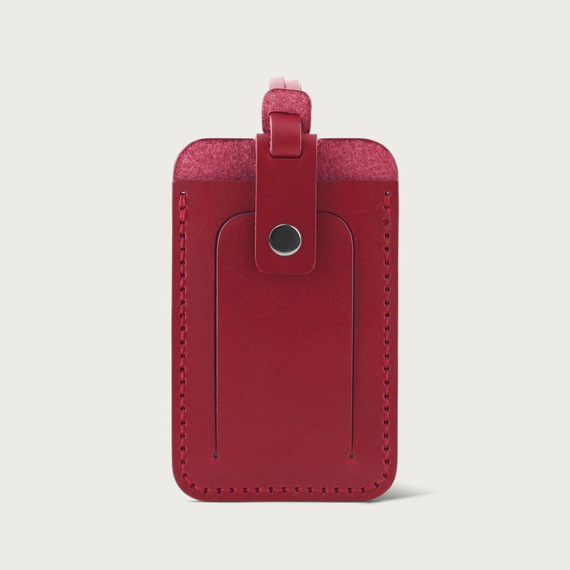 LINTZAN 行李吊牌 / 悠游卡夹 -- 酒红色 - 行李吊牌 - 真皮 红色