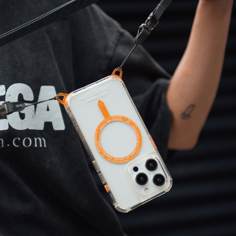 iPhone 15 系列 Saido UV检测磁吸防摔手机壳 附扣具-橘 - 手机壳/手机套 - 其他材质 橘色