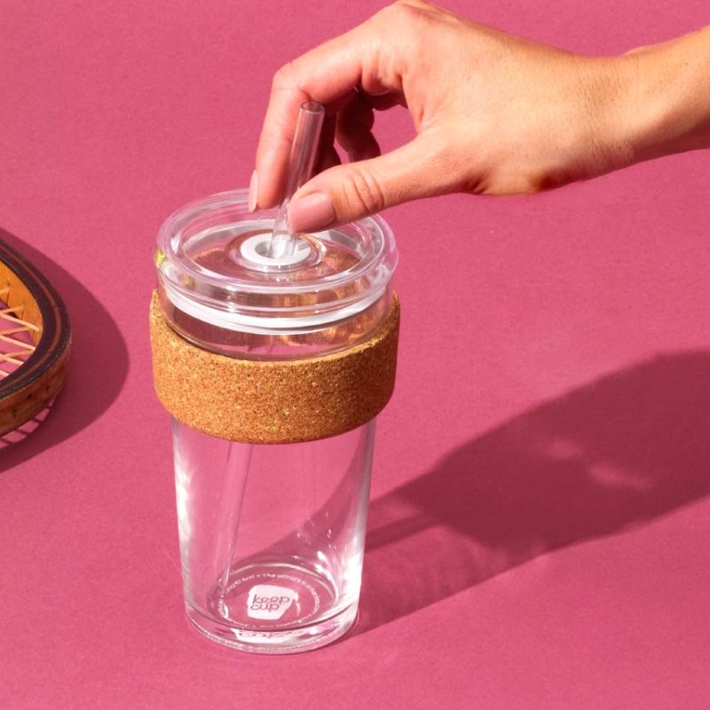 澳洲 KeepCup 醇萃玻璃随行 吸管杯 L - 软木 - 咖啡杯/马克杯 - 玻璃 透明