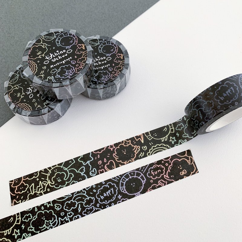 彩虹星云 - 夜空黑 / 纸胶带 - 纸胶带 - 纸 黑色