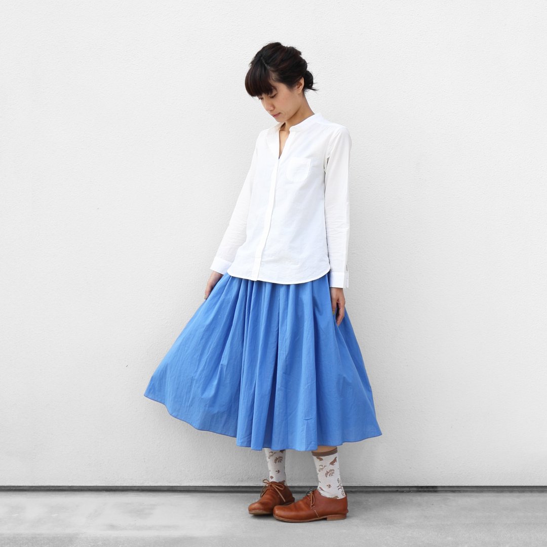 Loose cotton skirt [Blue] - 裙子 - 棉 蓝色