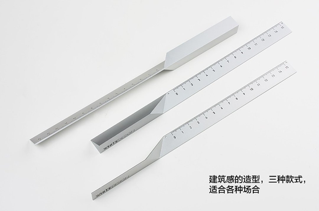 高端创意办公文具 铝合金直尺 尺子 设计师礼物 開學入學禮物 - 其他 - 铝合金 银色