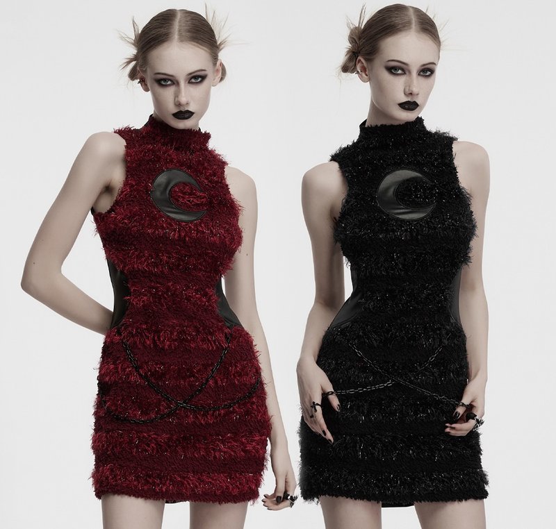 中式哥德月牙仙女刺绣连身裙 - 多色 - 洋装/连衣裙 - 其他材质 黑色