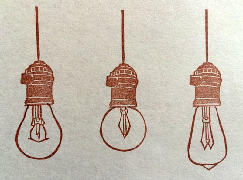 Three kinds of light bulbs Hanko - 印章/印台 - 塑料 金色