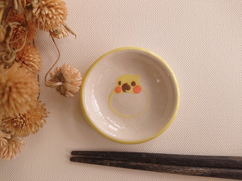 Hey!鸟朋友!黄化玄凤鹦鹉小圆碟 - 浅碟/小碟子 - 瓷 多色