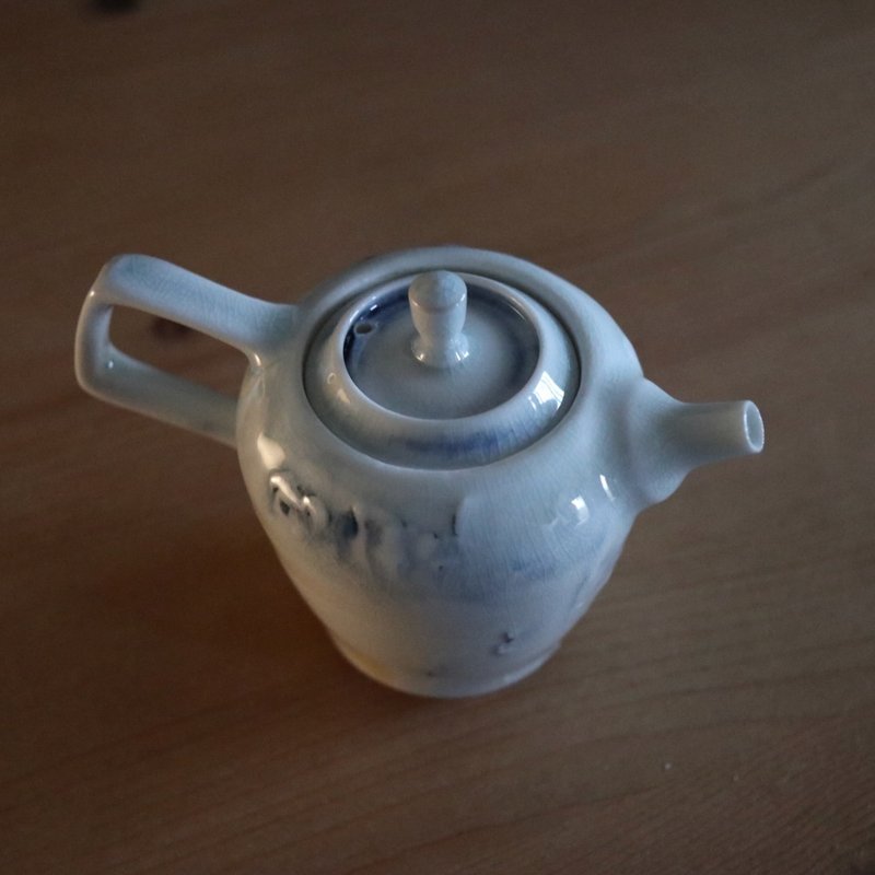 玄白・柴烧壶165 cc - 茶具/茶杯 - 瓷 白色