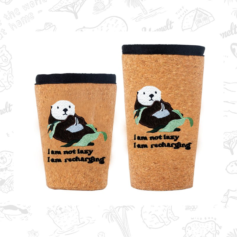 海獭咖啡杯套（新款）/杯架 保冷4小时 - 其他 - 软木/水松木 咖啡色