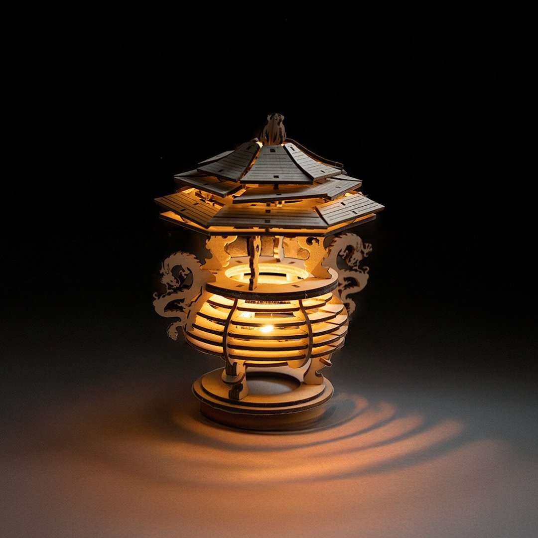 【 DIY 手作】天公炉 小夜灯 组装模型 木头模型 - 木工/竹艺/纸艺 - 木头 卡其色