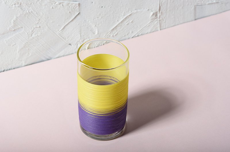 线加工 PUNNDLE 线水杯 调色款 黄紫调 - 玻璃杯 - 玻璃 多色