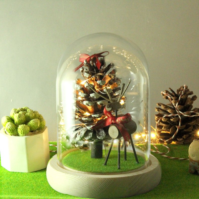 圣诞节 交换礼物  松果树麋鹿led小夜灯 - 灯具/灯饰 - 玻璃 绿色